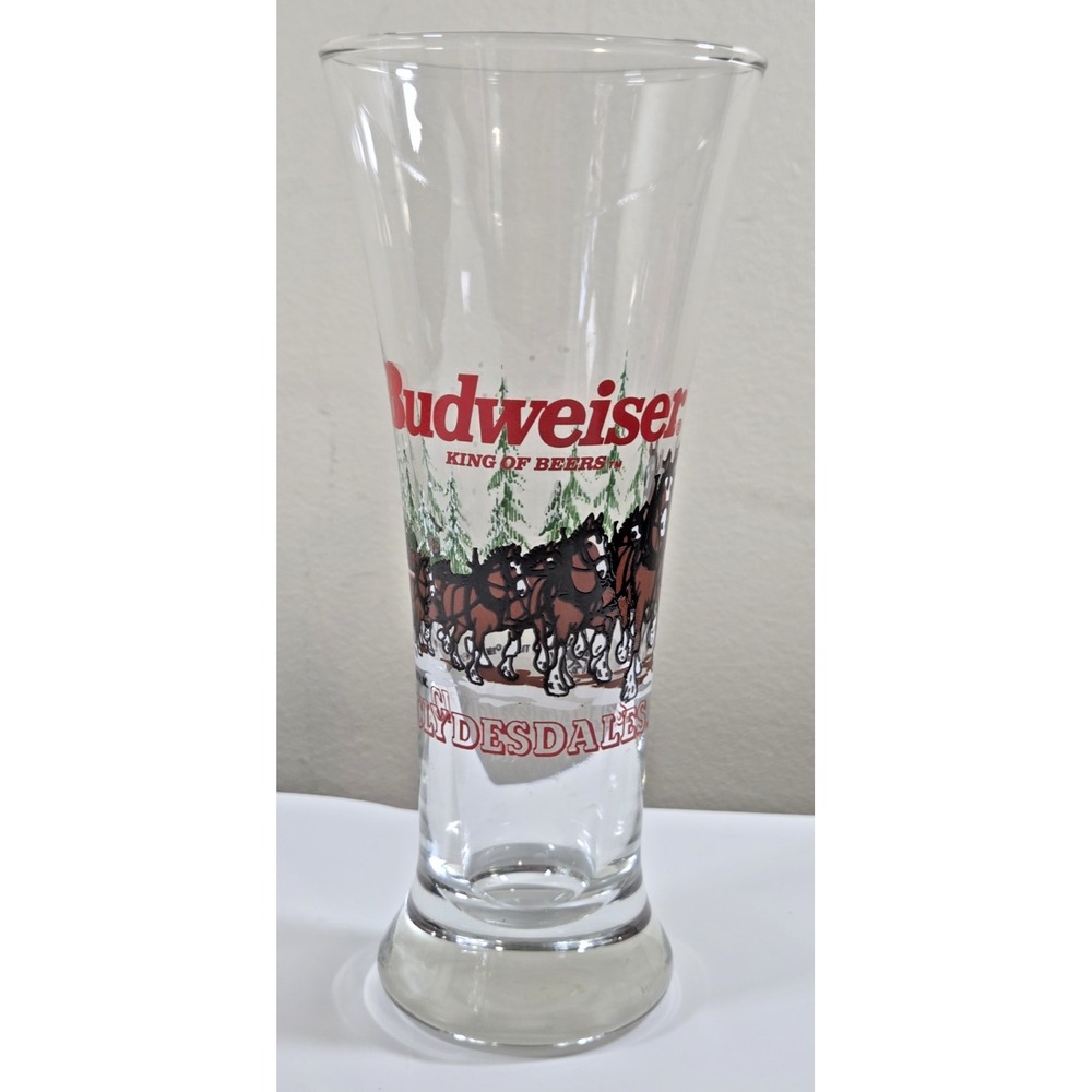 Vintage Anheuser-Busch‎ Clydesdales Horses Budweiser Beer Pilsner Glass 1996